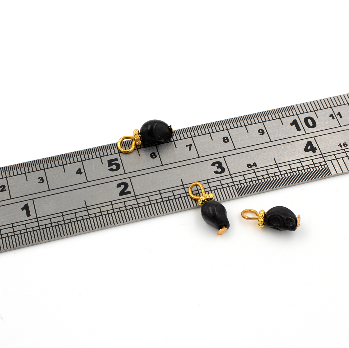 20 x Black Skull Charms, 15x6mm