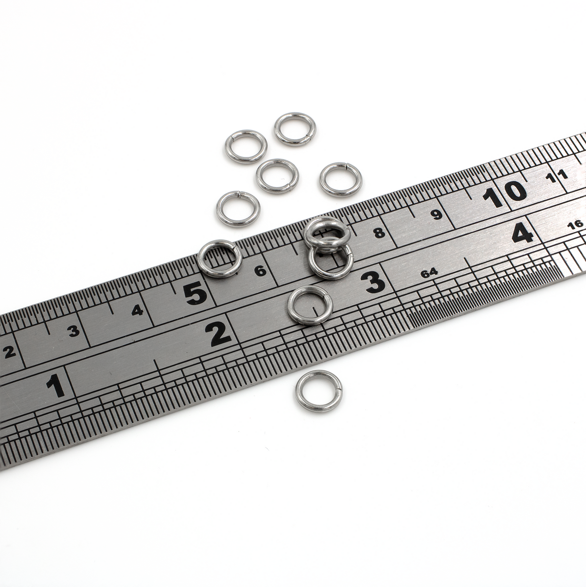100 x Stainless Steel Jump Rings, 7x1.2mm