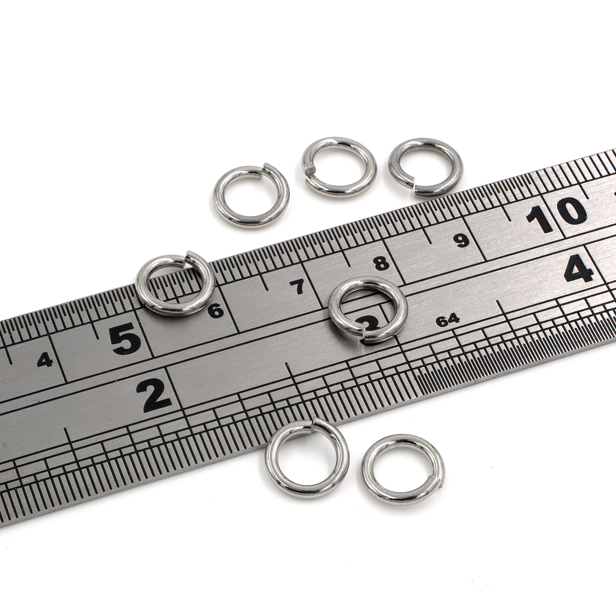 50 x Saw Cut Stainless Steel Round Jump Rings, 9x1.5mm