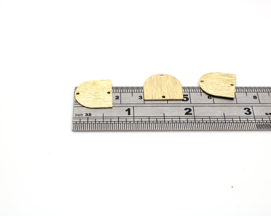 4 x Textured Raw Brass Arch Connectors, 16x17mm (C0482)