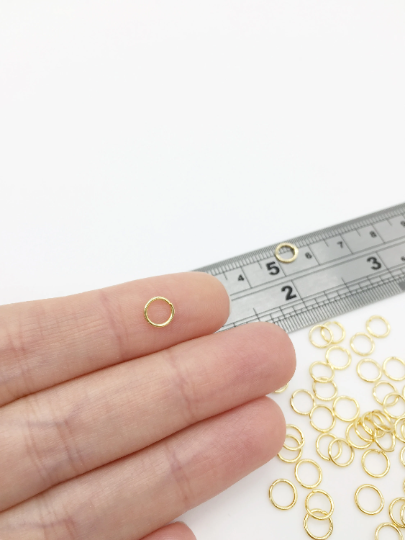 100 x 24K Gold Plated Stainless Steel Jump Rings, 20 Gauge, 6x0.8mm (0343)