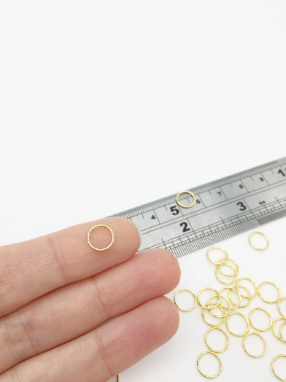100 x 18K Gold Plated Stainless Steel Jump Rings, 20 Gauge, 8x0.8mm (0353)