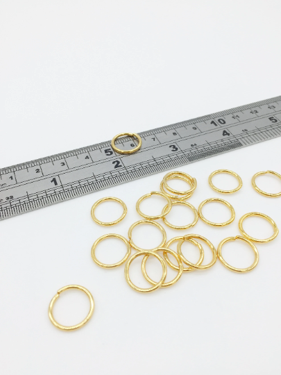 20 x 18K Gold Plated Stainless Steel Jump Rings, 13x1.5mm (0363)