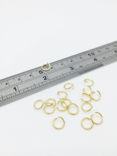 40 x 24K Gold Plated Stainless Steel Jump Rings, 8x1mm (3848)