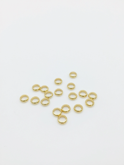 20 x 18K Gold Plated Stainless Steel Round Spacer Beads, 6x12mm (0332)