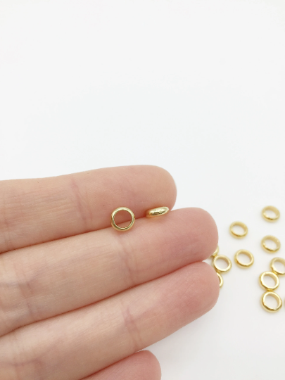 20 x 18K Gold Plated Stainless Steel Round Spacer Beads, 6x12mm (0332)