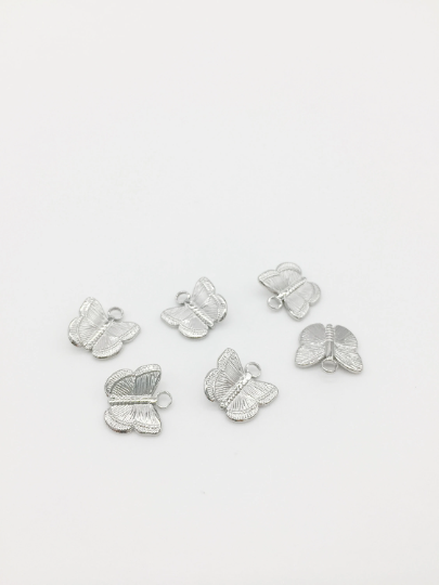 1 x Solid Stainless Steel Butterfly Pendant, 12.5x13mm (0301)