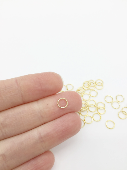 100 x 18K Gold Plated Stainless Steel Jump Rings, 6x0.7mm (1090)