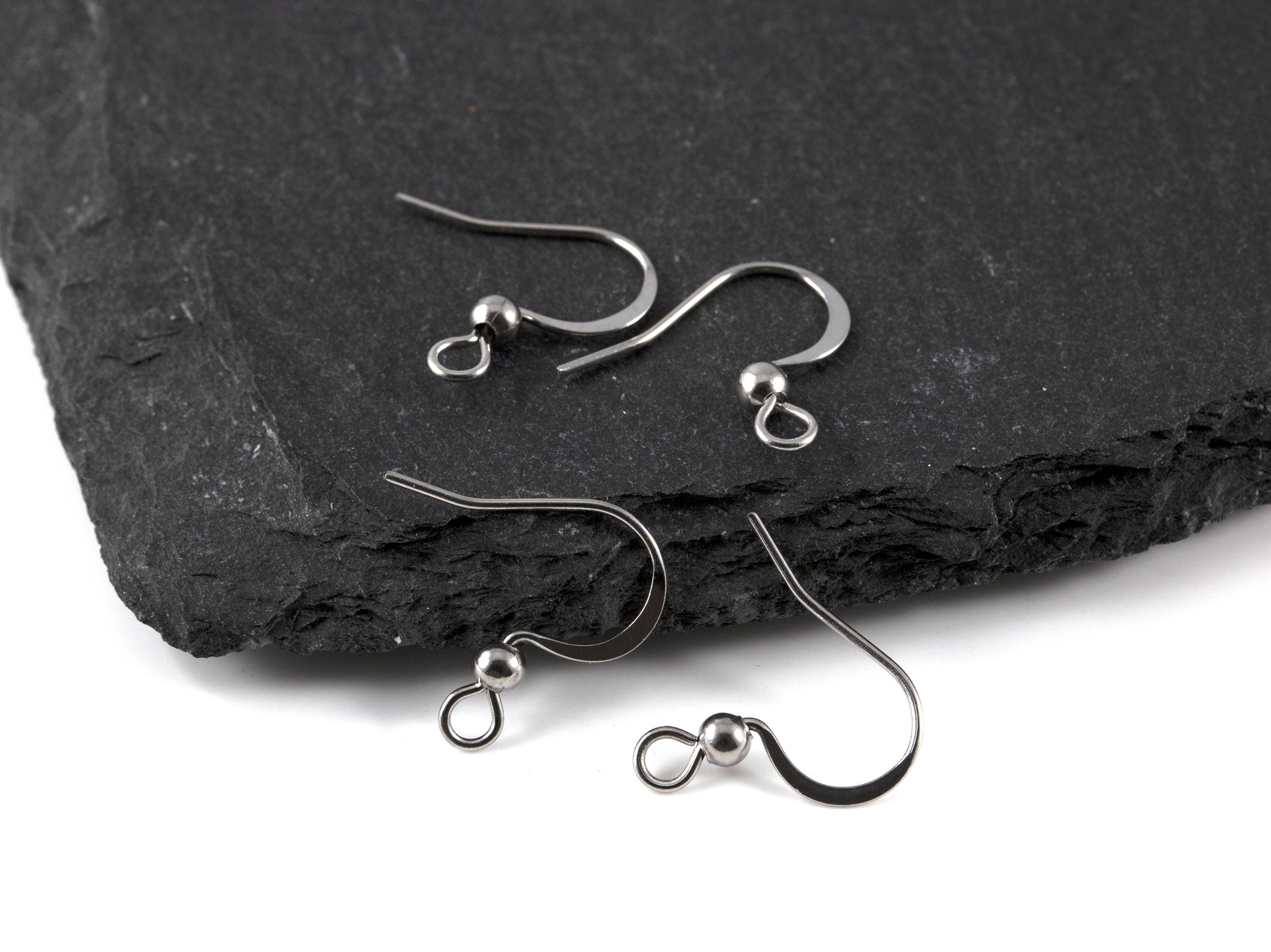 100 pairs x Stainless Steel Flattened Fish Hook Earring Wire (2389)