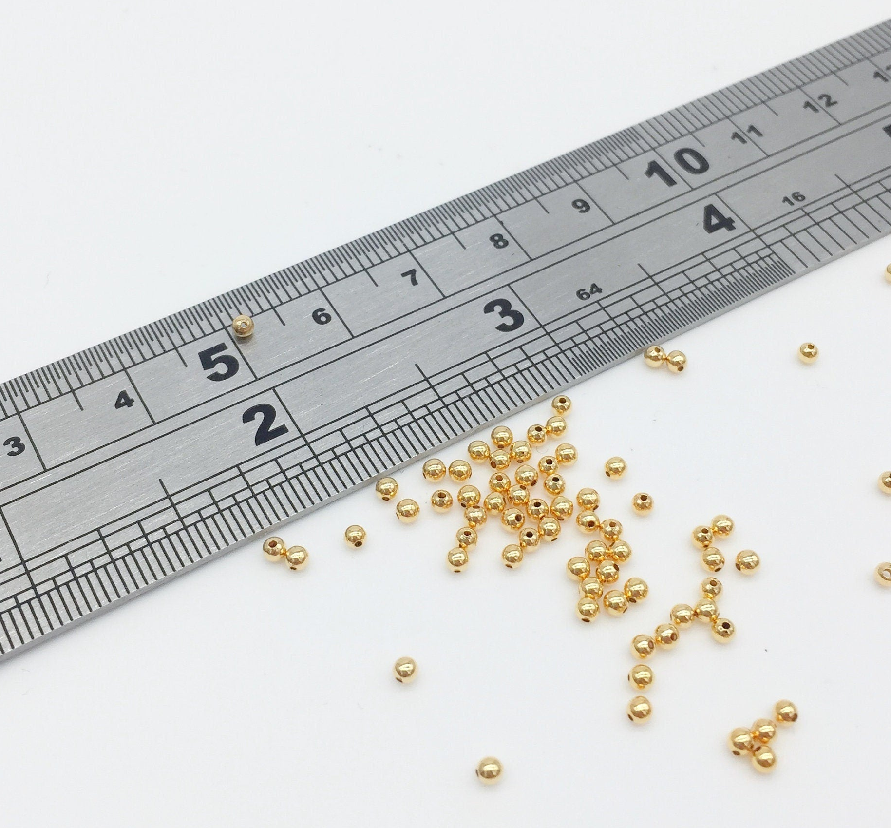 100 x 18K Gold Plated Spacer Beads, 2mm (0400)