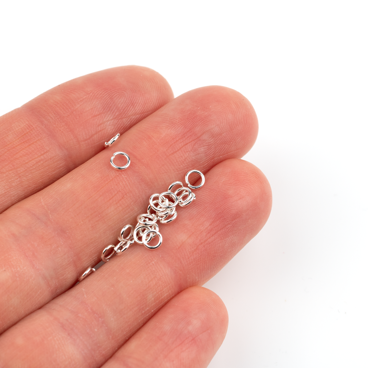 100 x 925 Silver Plated Steel Jump Rings, 4x0.7mm