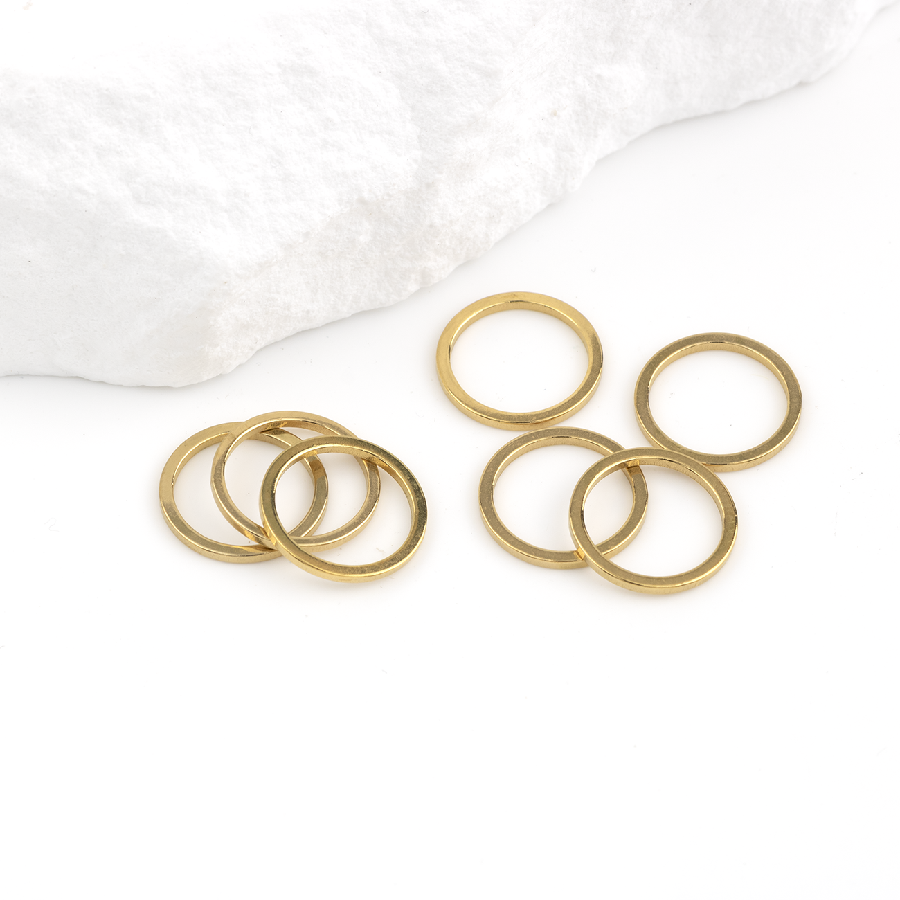 10 x 18K Gold Plated Steel Round Links, 12mm
