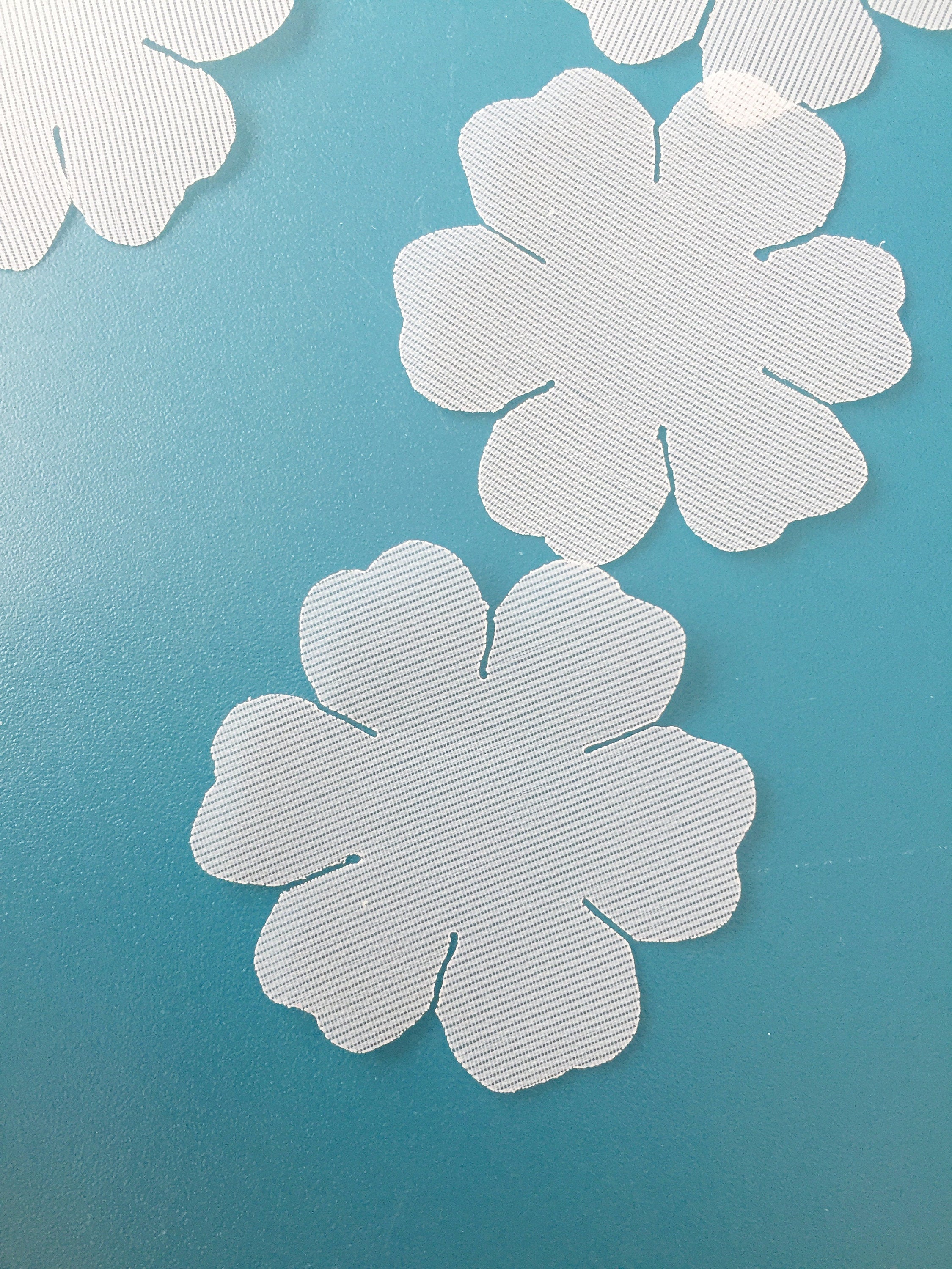 Transparent Fabric Flower Appliques