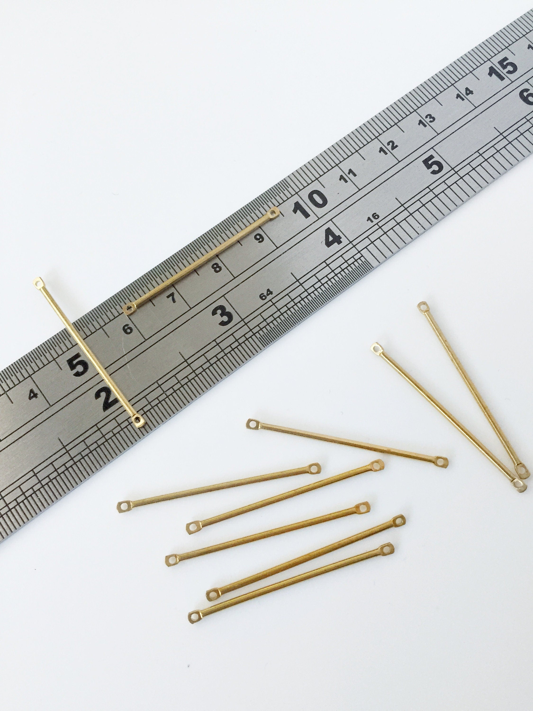 30 x Raw Brass Bar Connectors, 35x1.2mm (C0004)