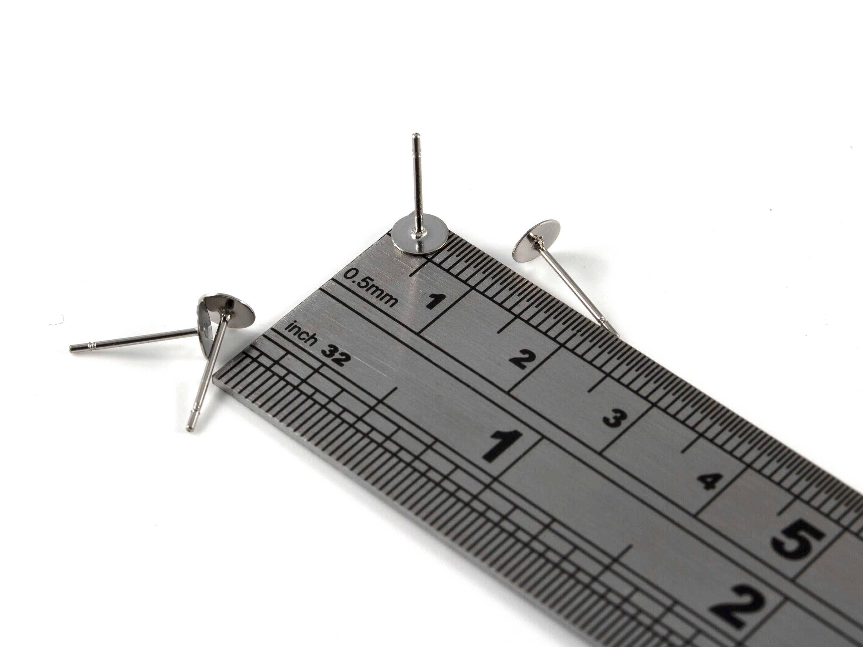 20 pairs x Stainless Steel Flat Pad Earring Studs, 12x5mm (C0570)