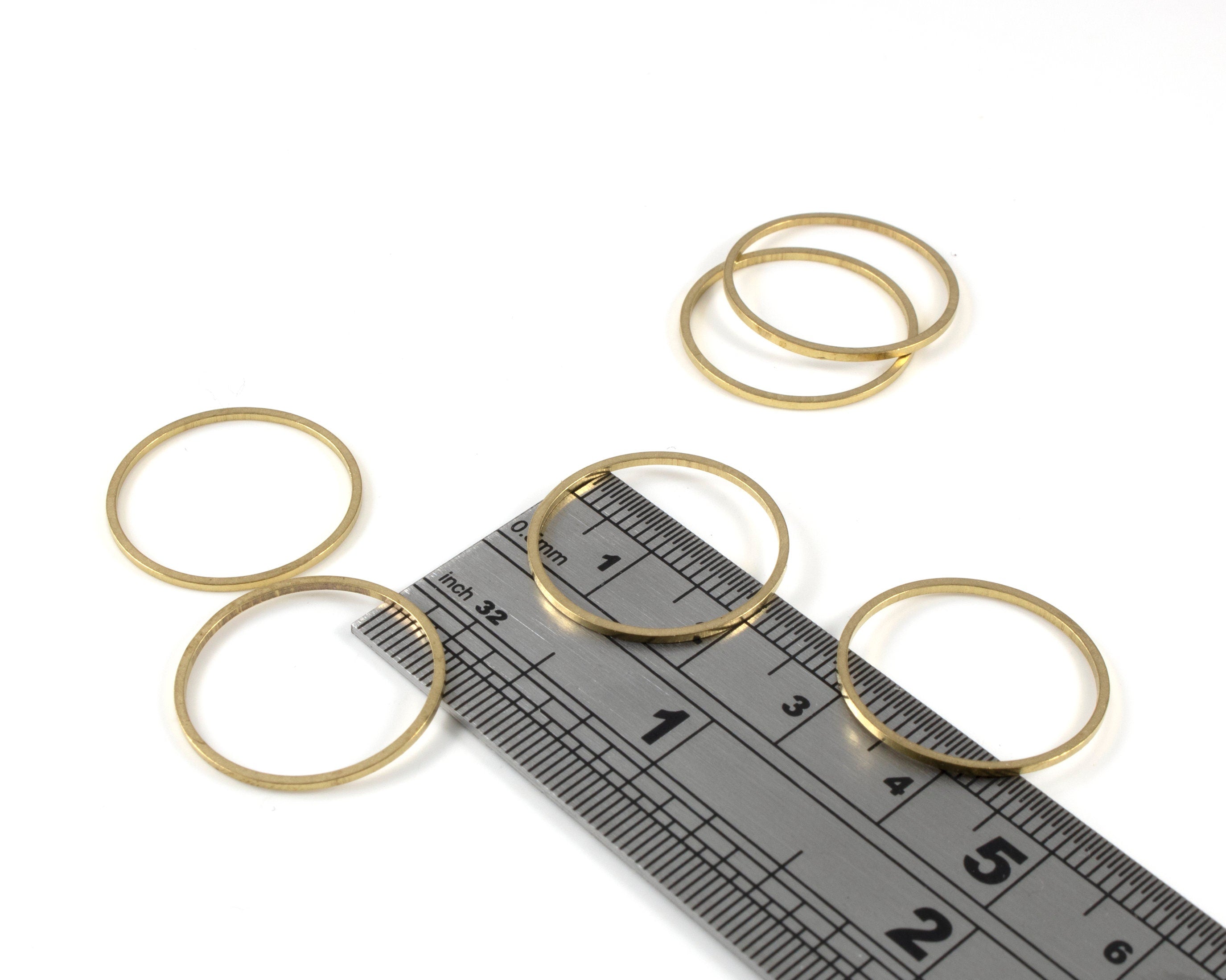 12 x Raw Brass Round Connectors, 20mm Round Linking Rings (C0723)