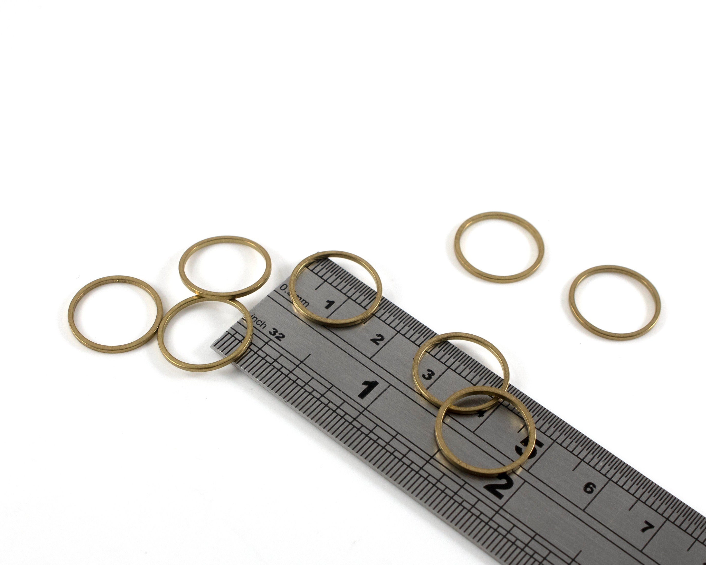 12 x Raw Brass Open Round Connectors, 15mm (C0158)