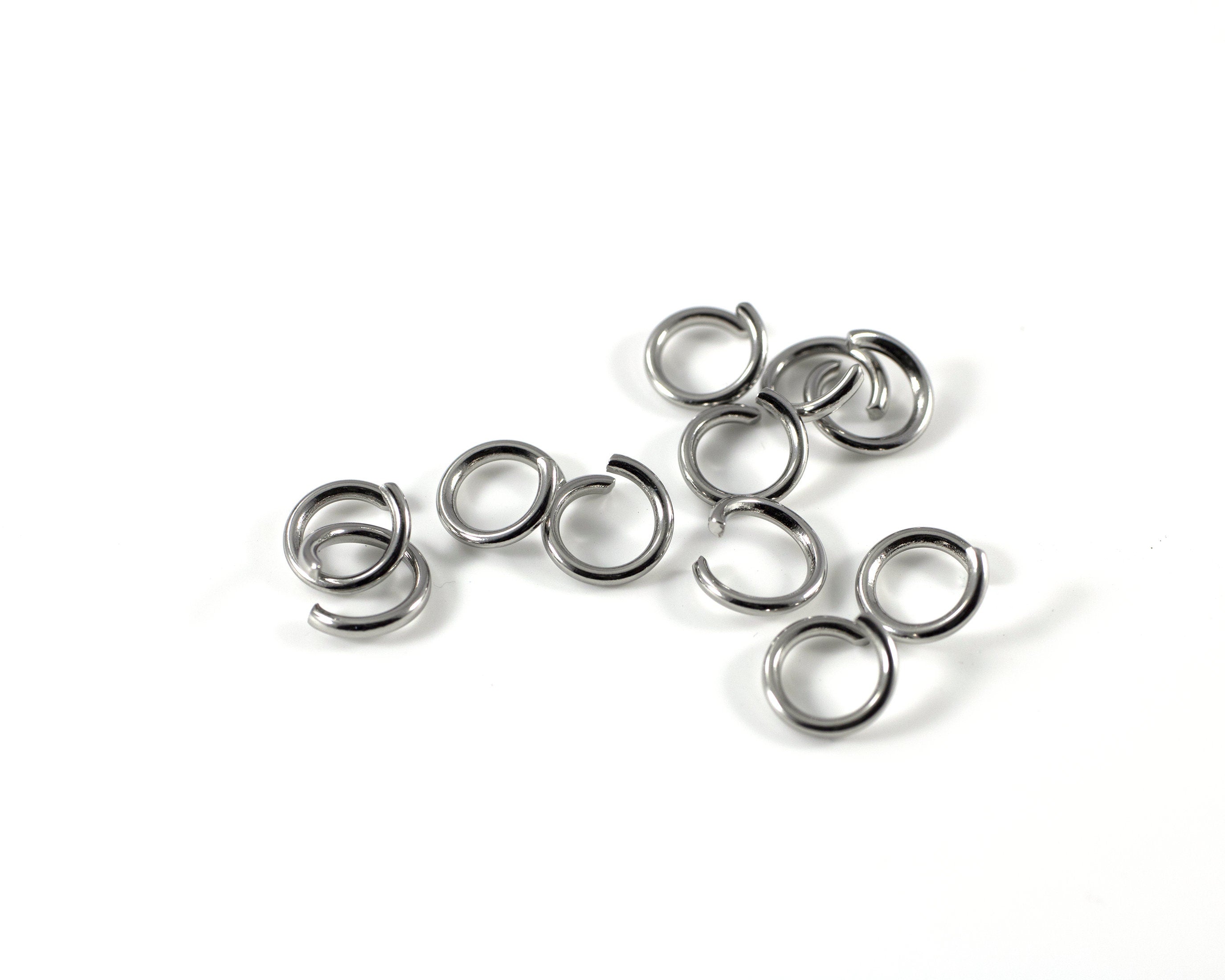 150 x 8mm Stainless Steel Round Jump Rings (C0578)