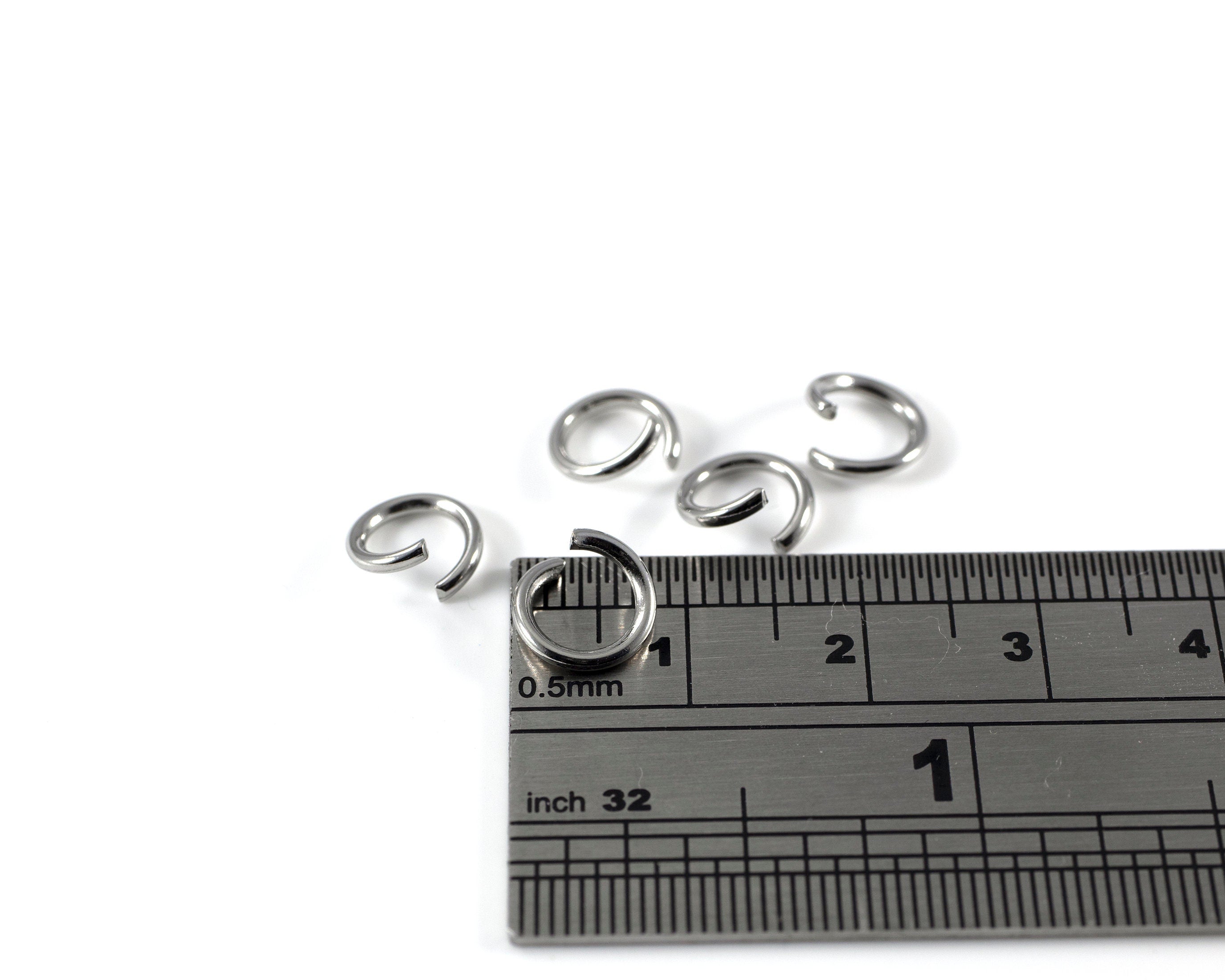 150 x 8mm Stainless Steel Round Jump Rings (C0578)