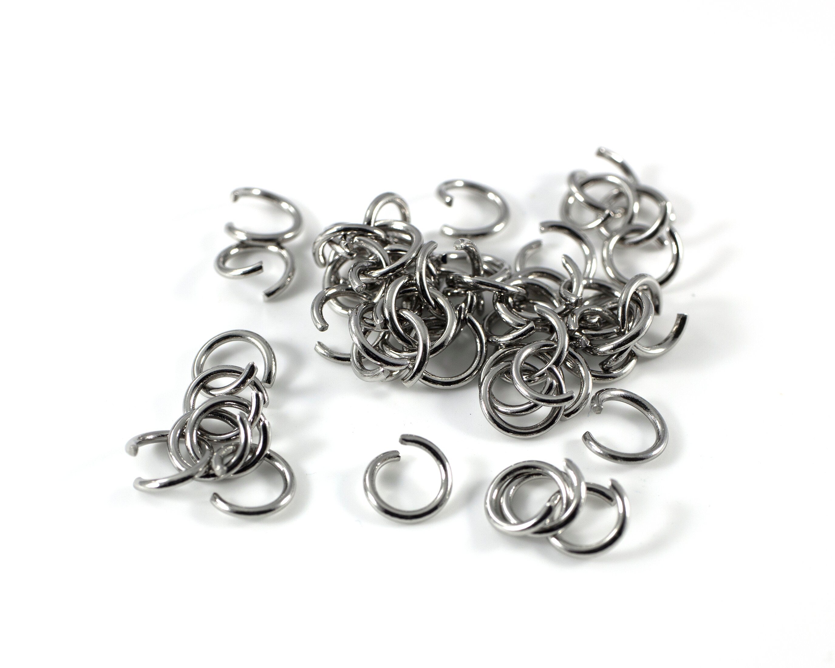 200 x 7x1mm 304 Stainless Steel Jump Rings, Round Open Jump Rings (C0582)