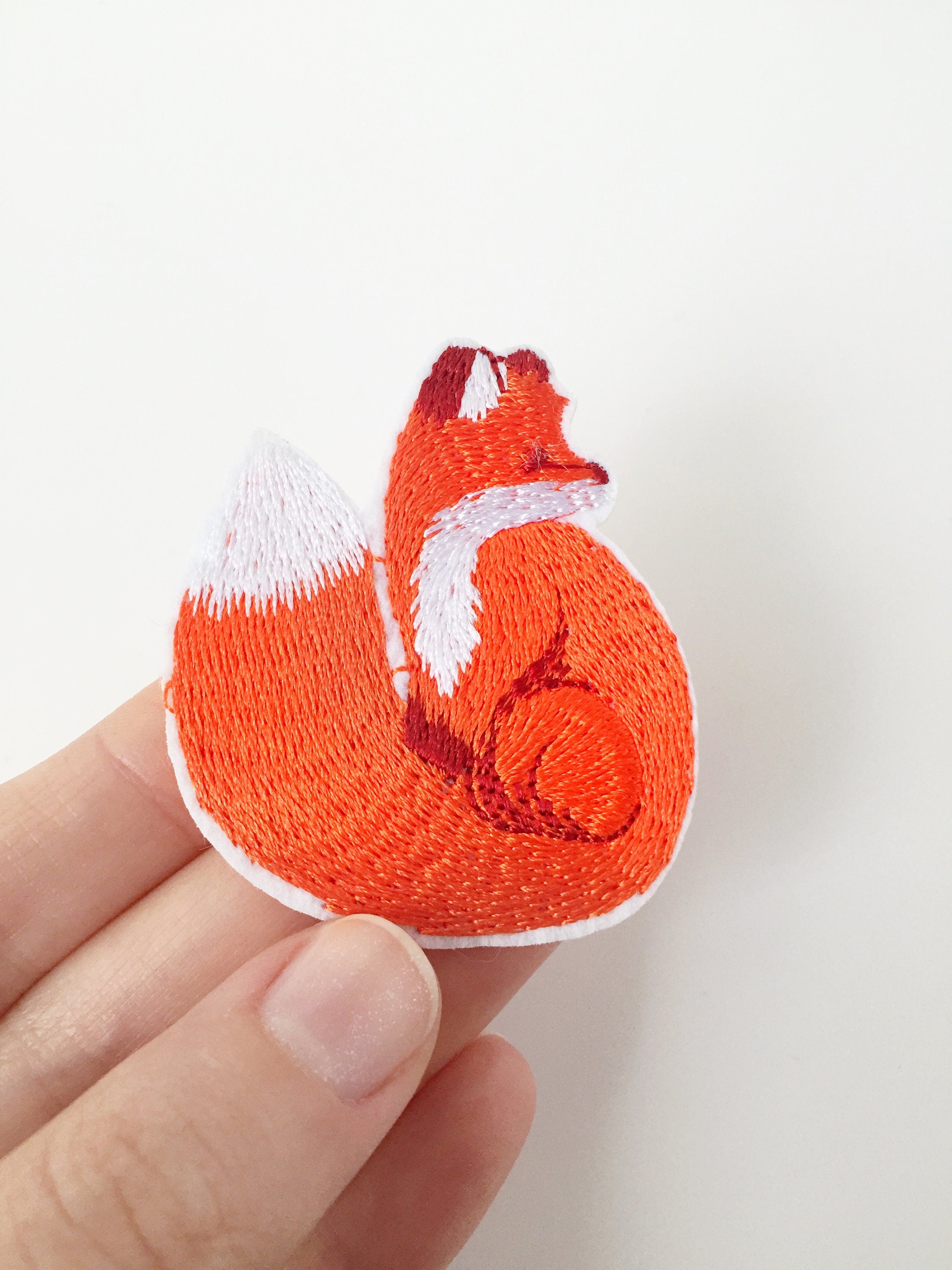 Fox Iron-on Patch, Embroidered Fox Applique