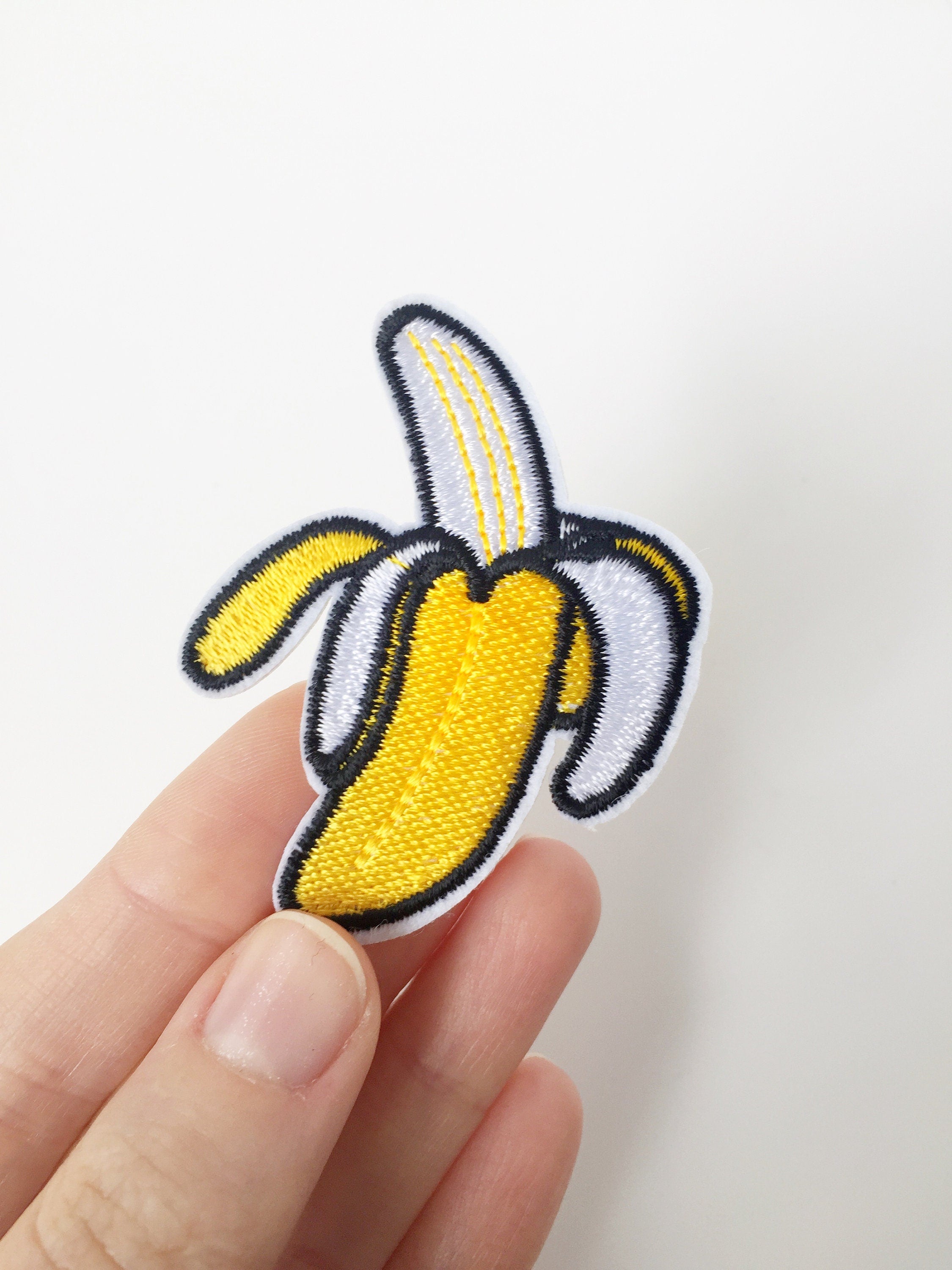 Banana Iron-on Patch, Embroidered Fruit Applique