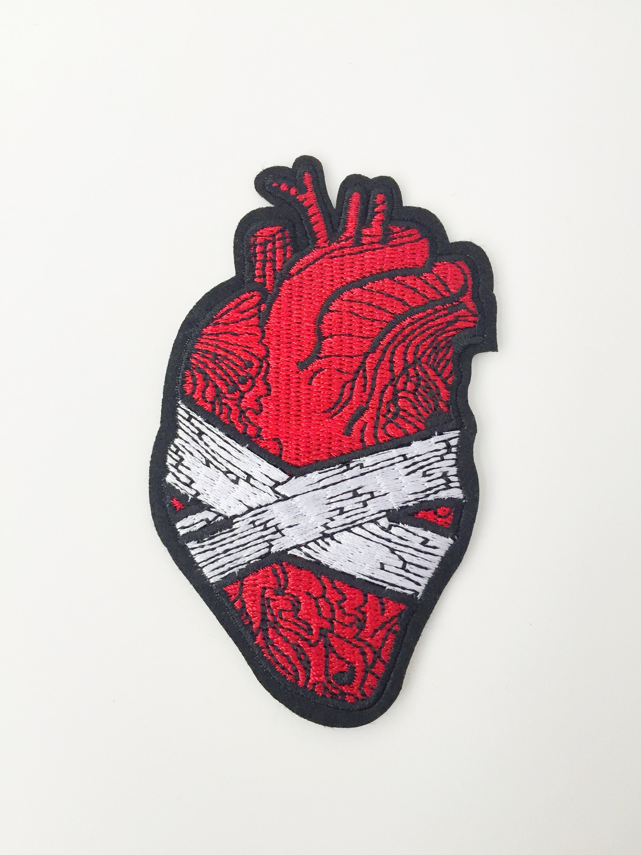 Broken Heart Iron-on Patch, Lifelike Heart Applique
