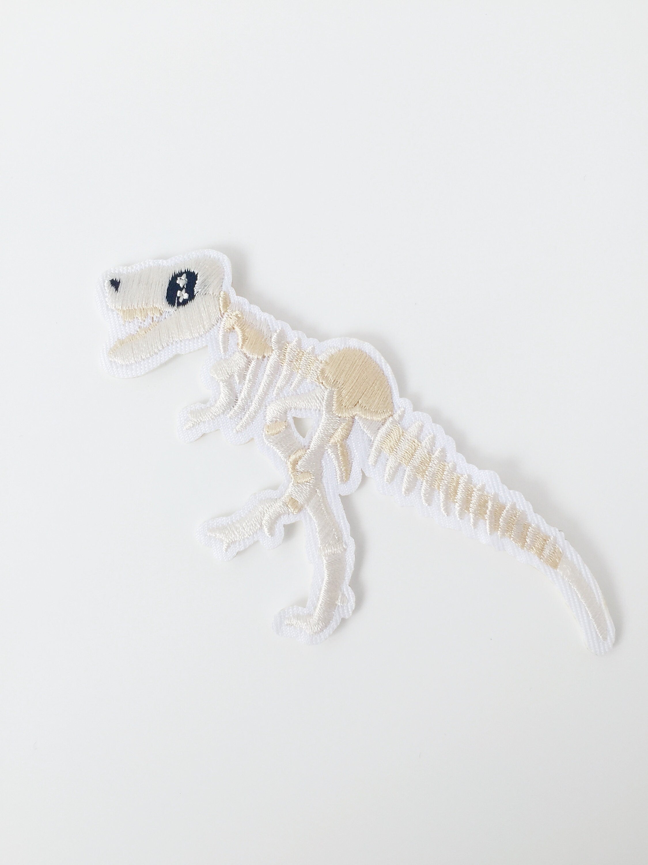 T-Rex Skeleton Iron-on Patch, Tyrannosaurus Embroidery Applique