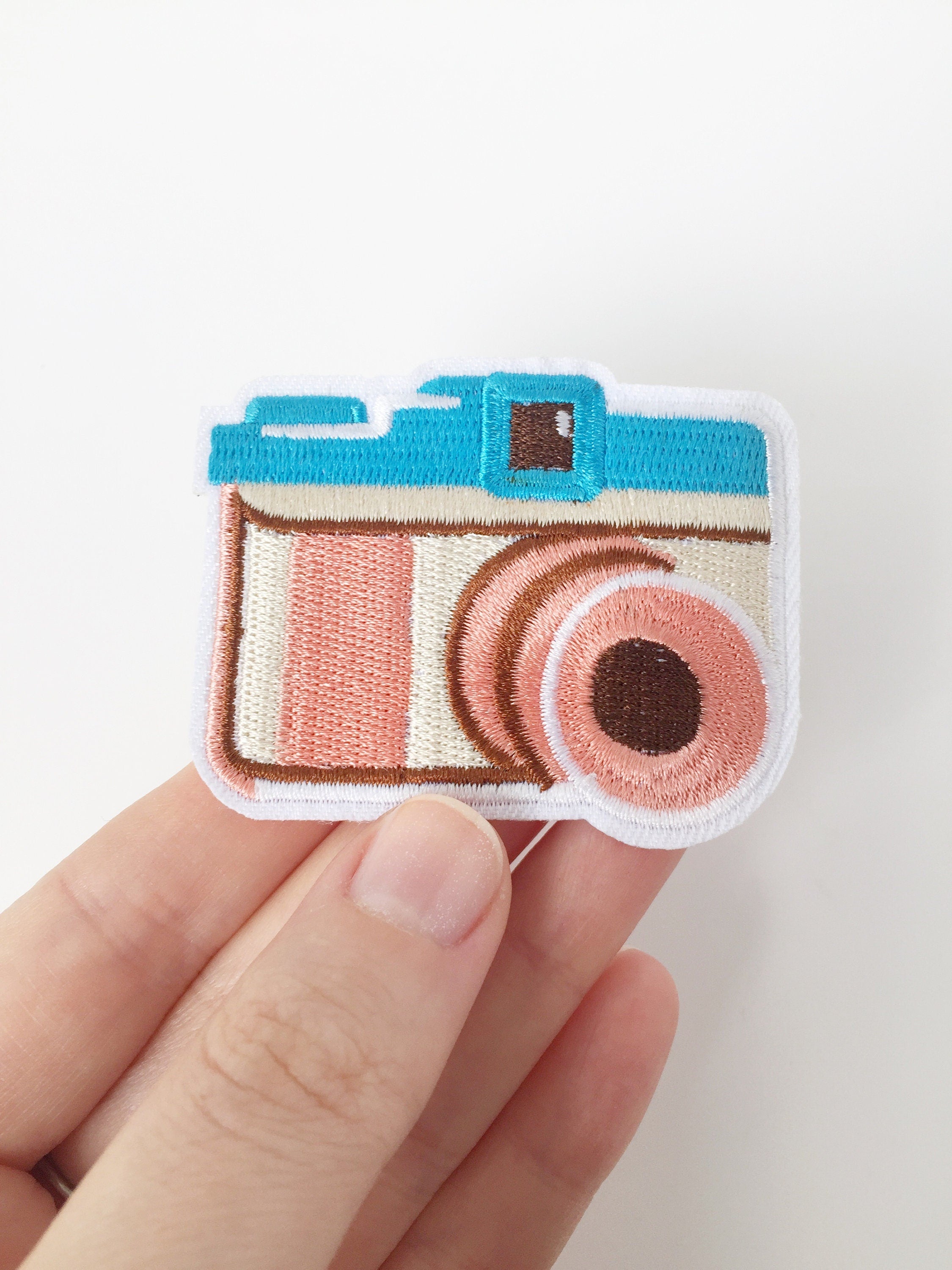 Photo Camera Iron-on Patch, Pastel Photo Camera Embroidery