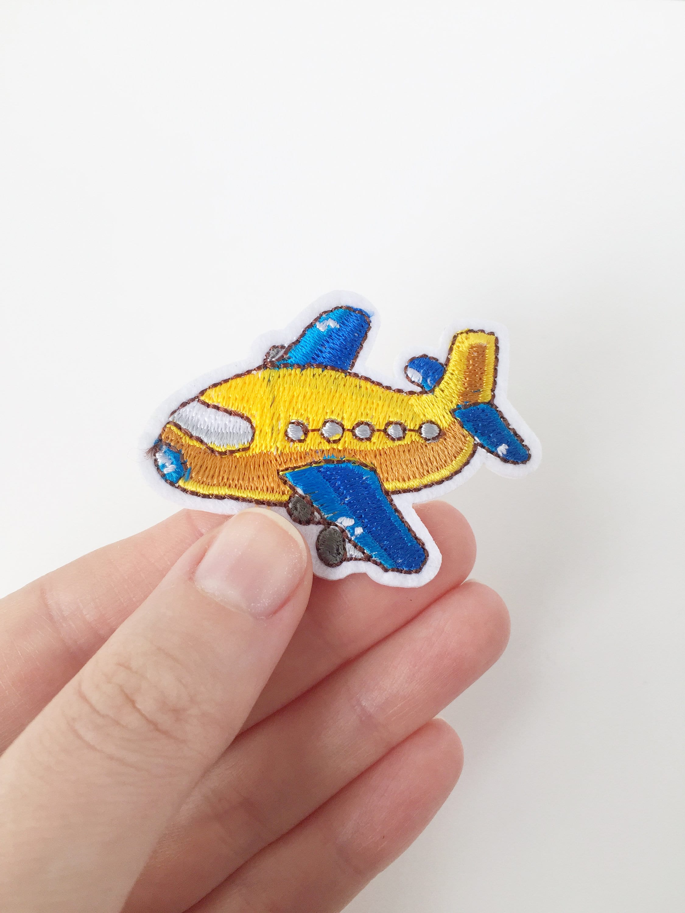 Airplane Iron-on Patch, Plane Badge, Aircraft Motif