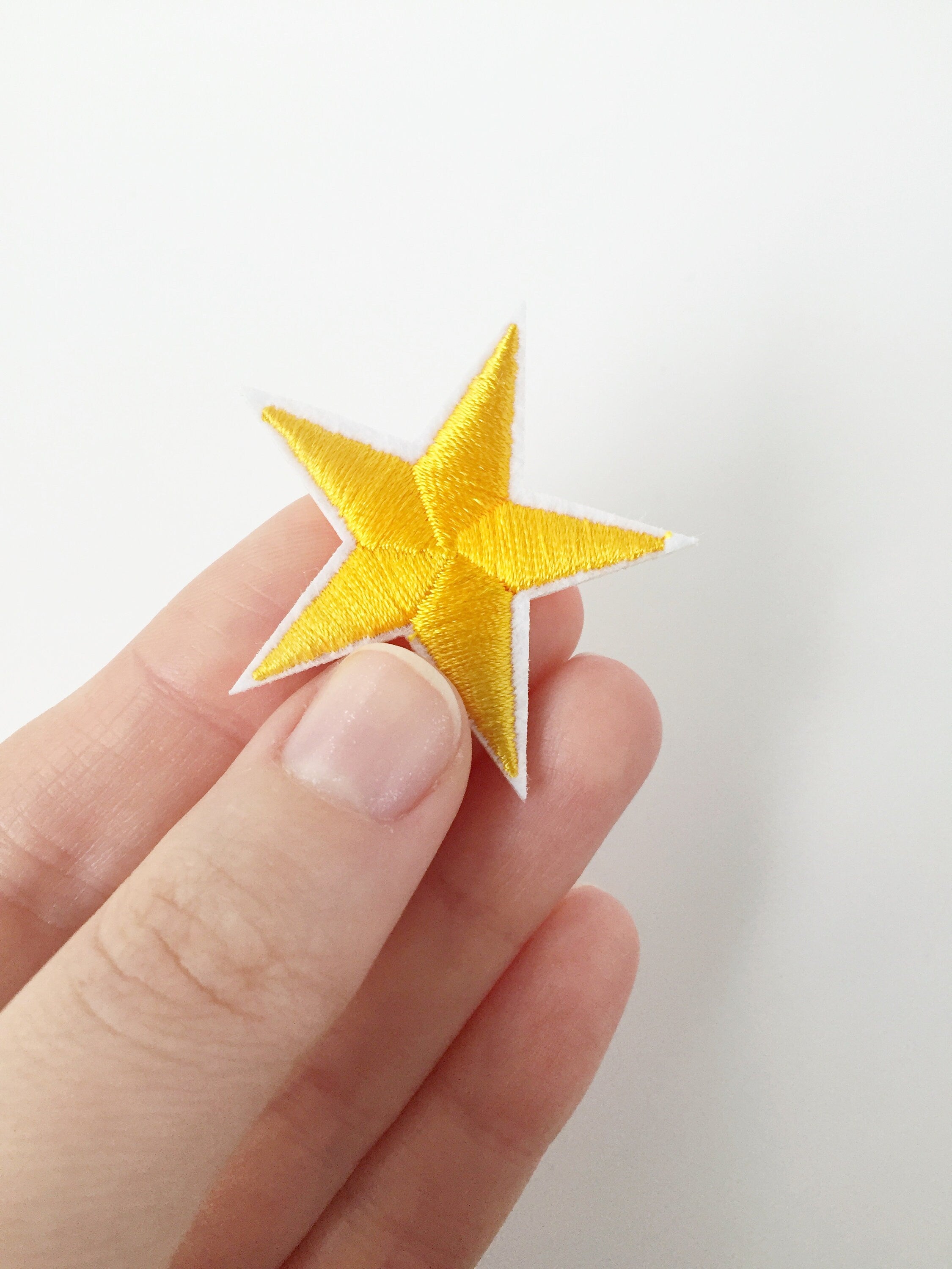 2 x Star Iron-on Patches, Embroidered Star Applique