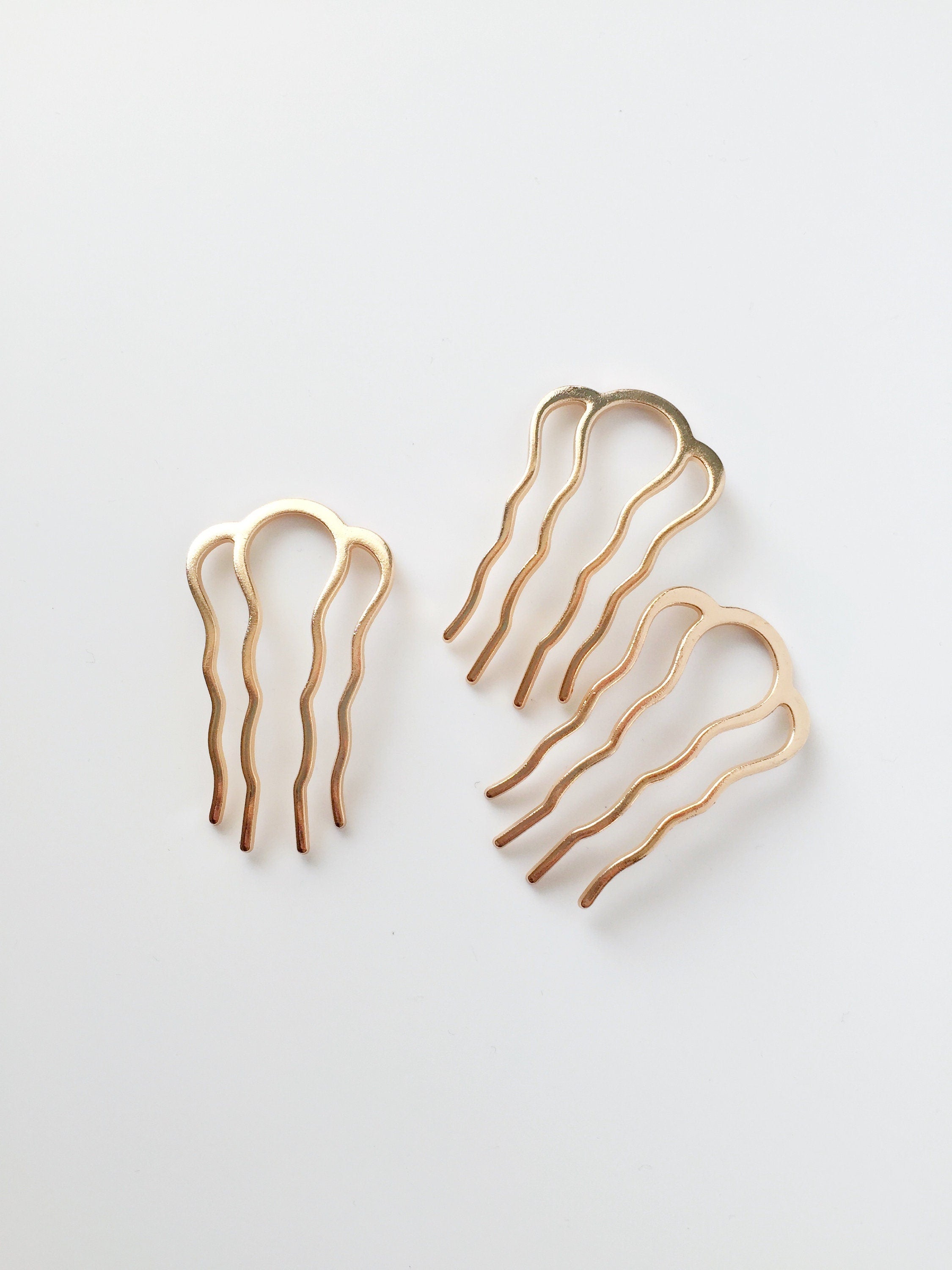 2 x Ornate Champagne Gold Hair, 25x45mm (3040)