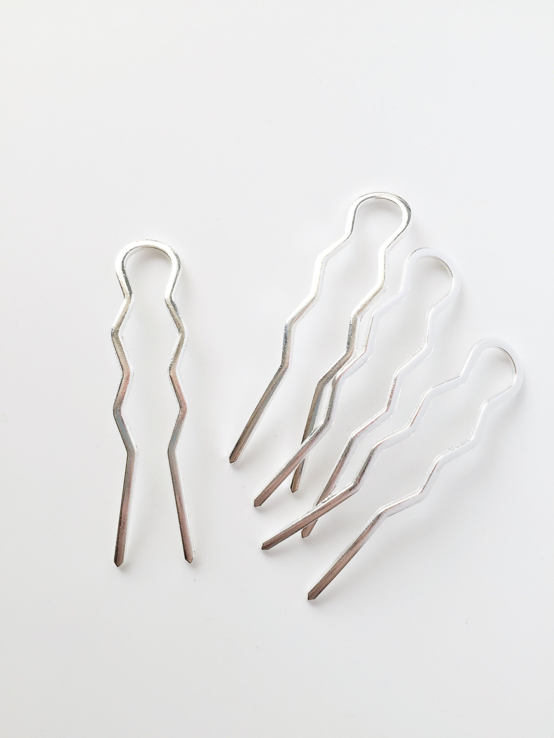 4 x Large Silver Plated Hair Pins, 70mm Long (3041)
