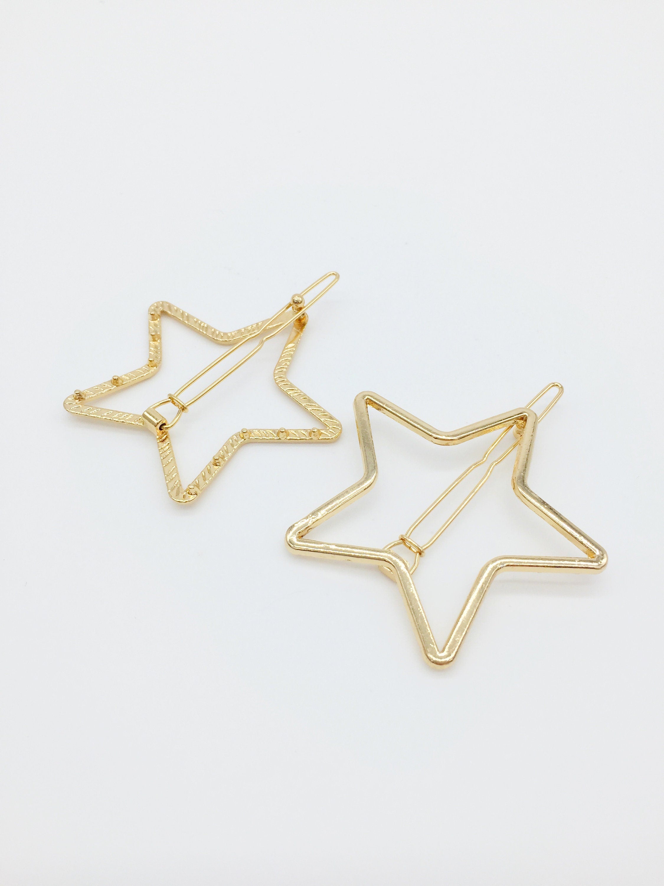 1 x Gold Plated Star Hair Clip, 50mm (1802G)