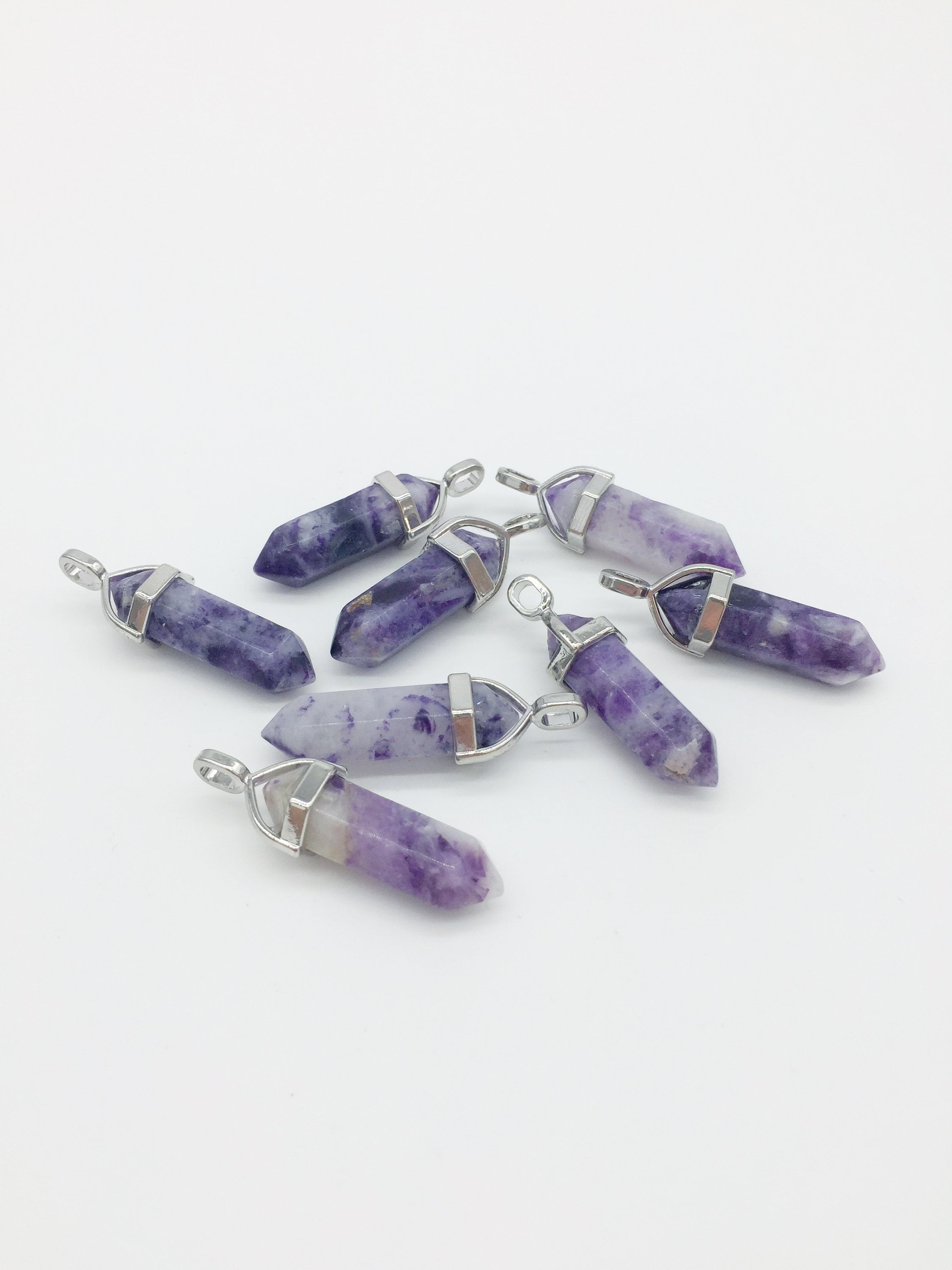 1 x Pointed Charoite Crystal Pendant, 43x13mm (0402)
