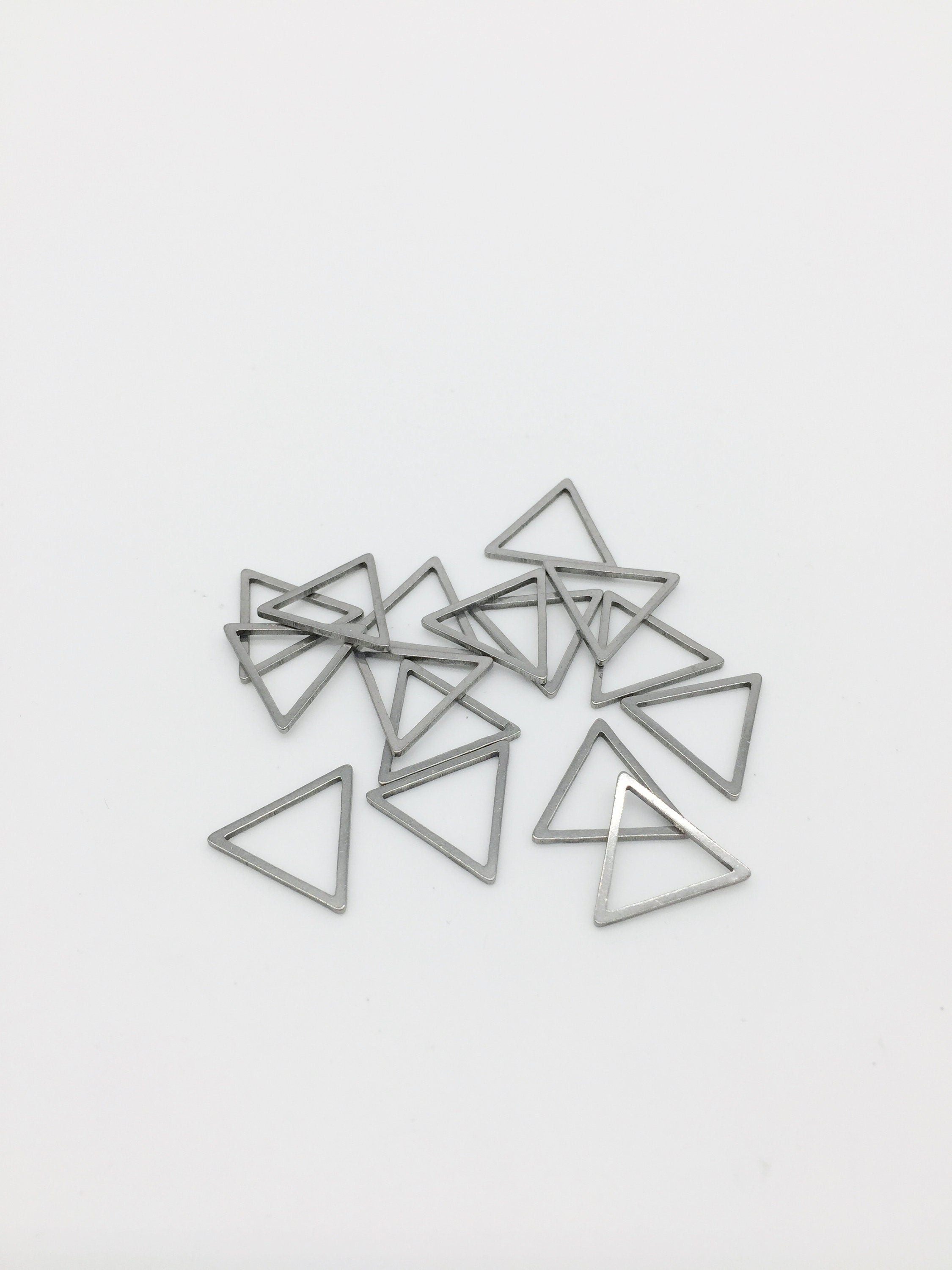 10 x Stainless Steel Triangle Links, 14x12mm (0384)