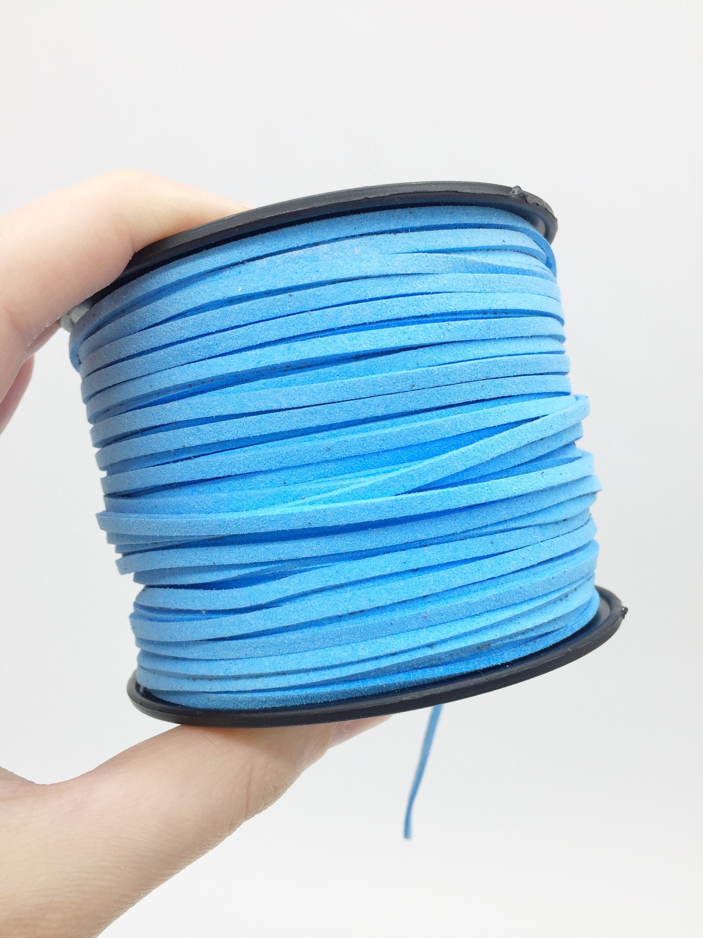 Cornflower Blue Faux Suede Cord, 3mm Soft Flat Cord (R1)