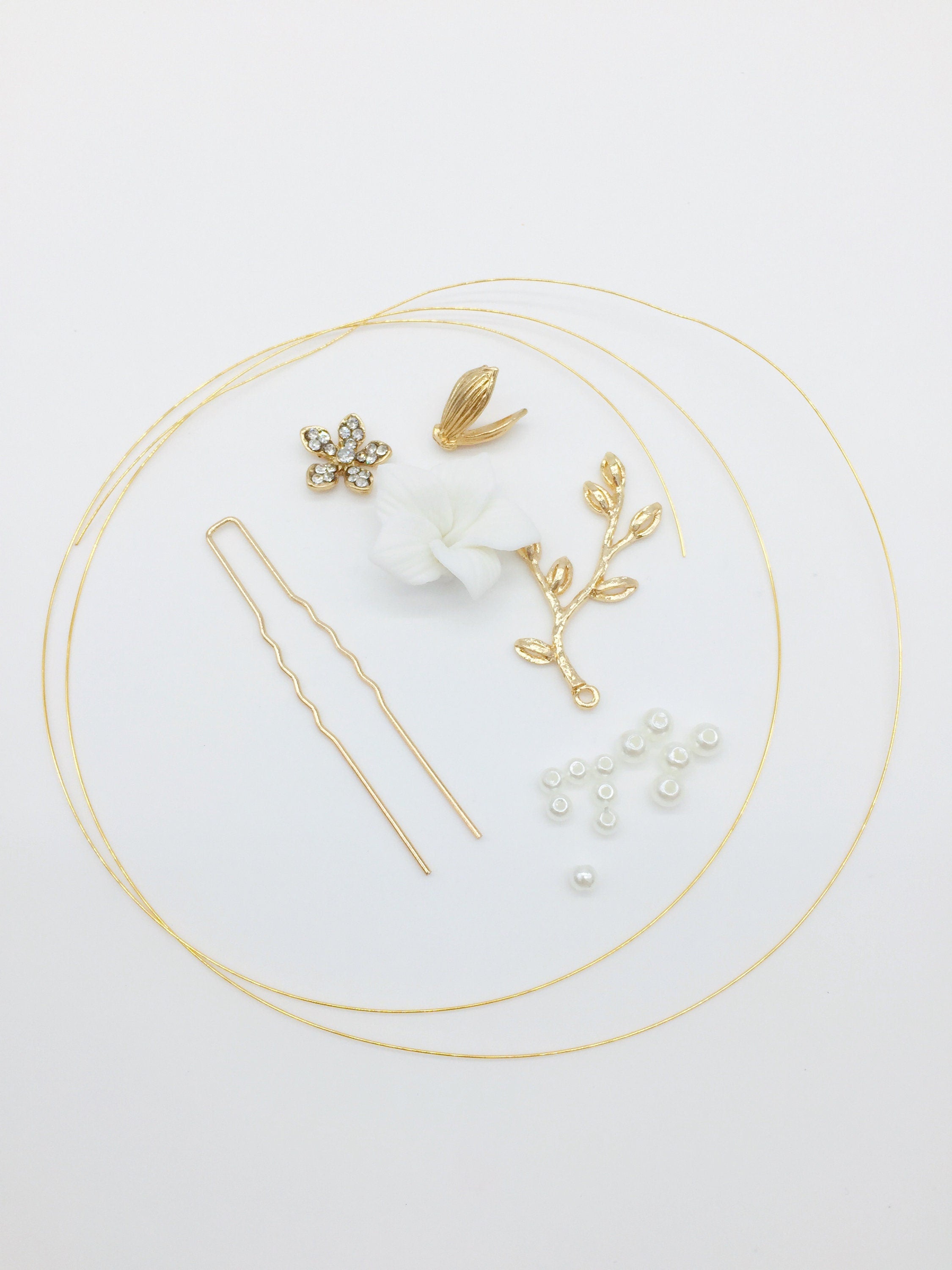 6 x Light Gold Flower Bud Bead Caps, 15x12mm