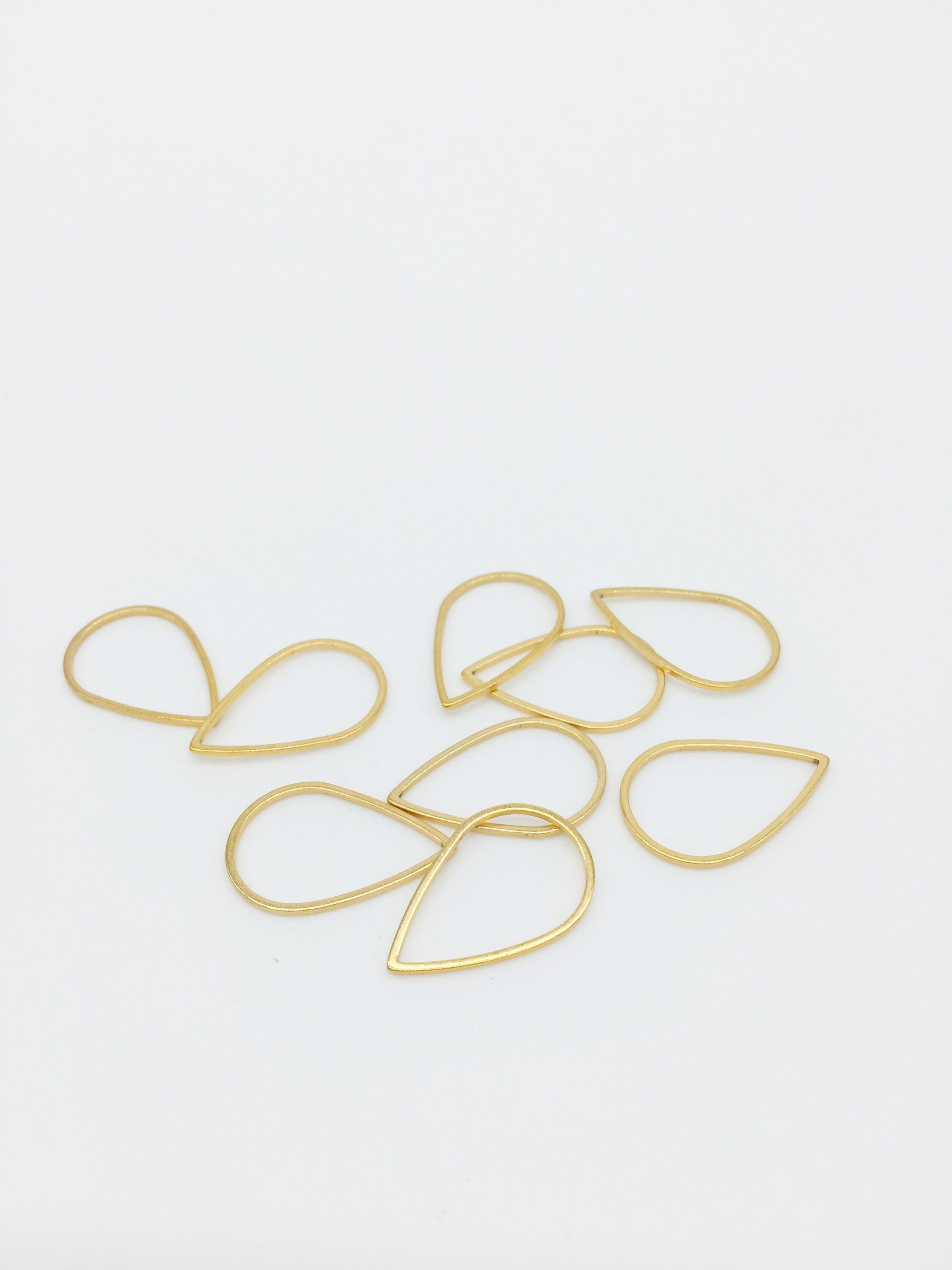 4 x Gold Plated Stainless Steel Teardrop Links, 20x13mm (3321)