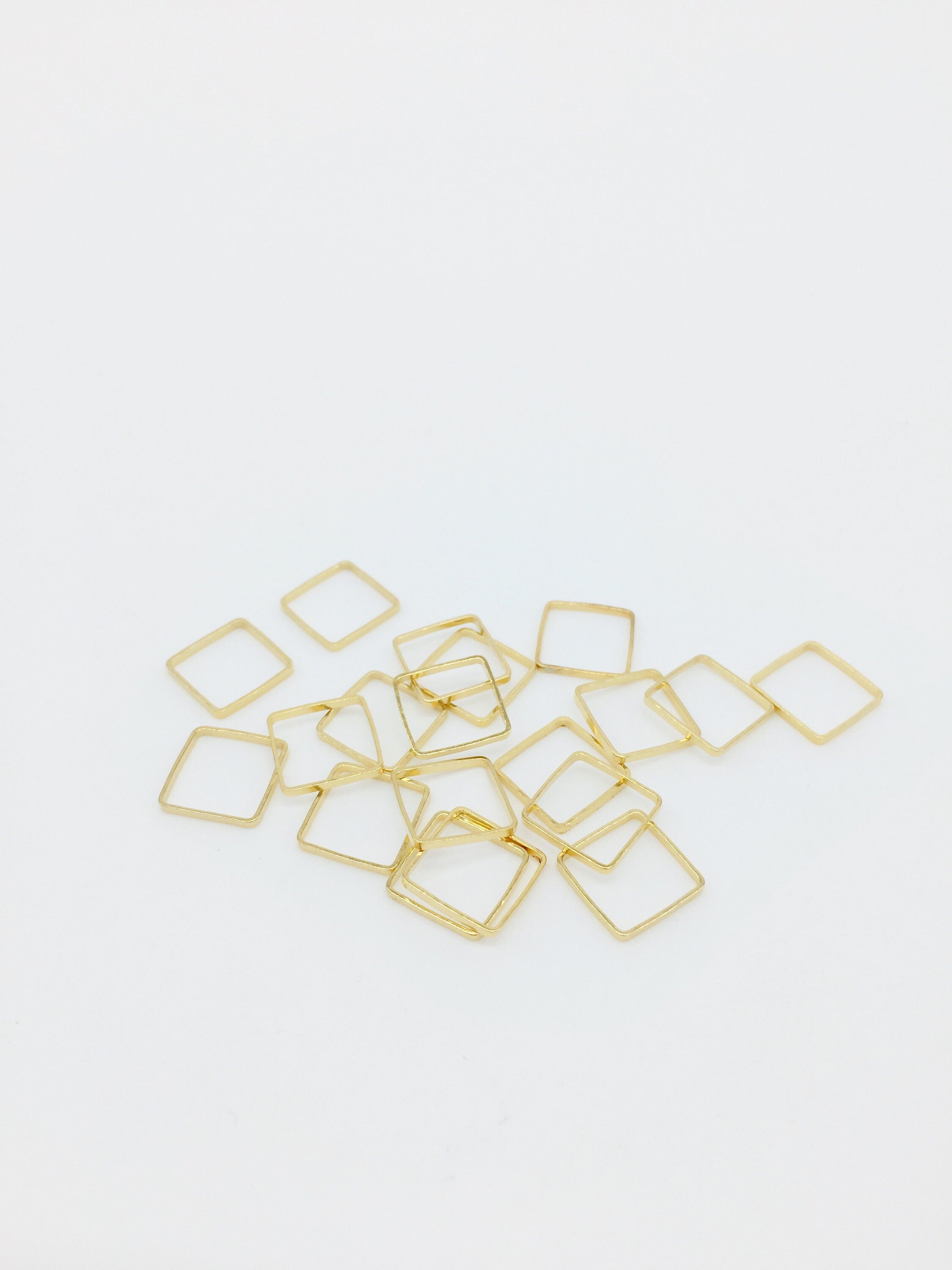 10 x 18K Gold Plated Square Linking Rings, 10mm (3281)