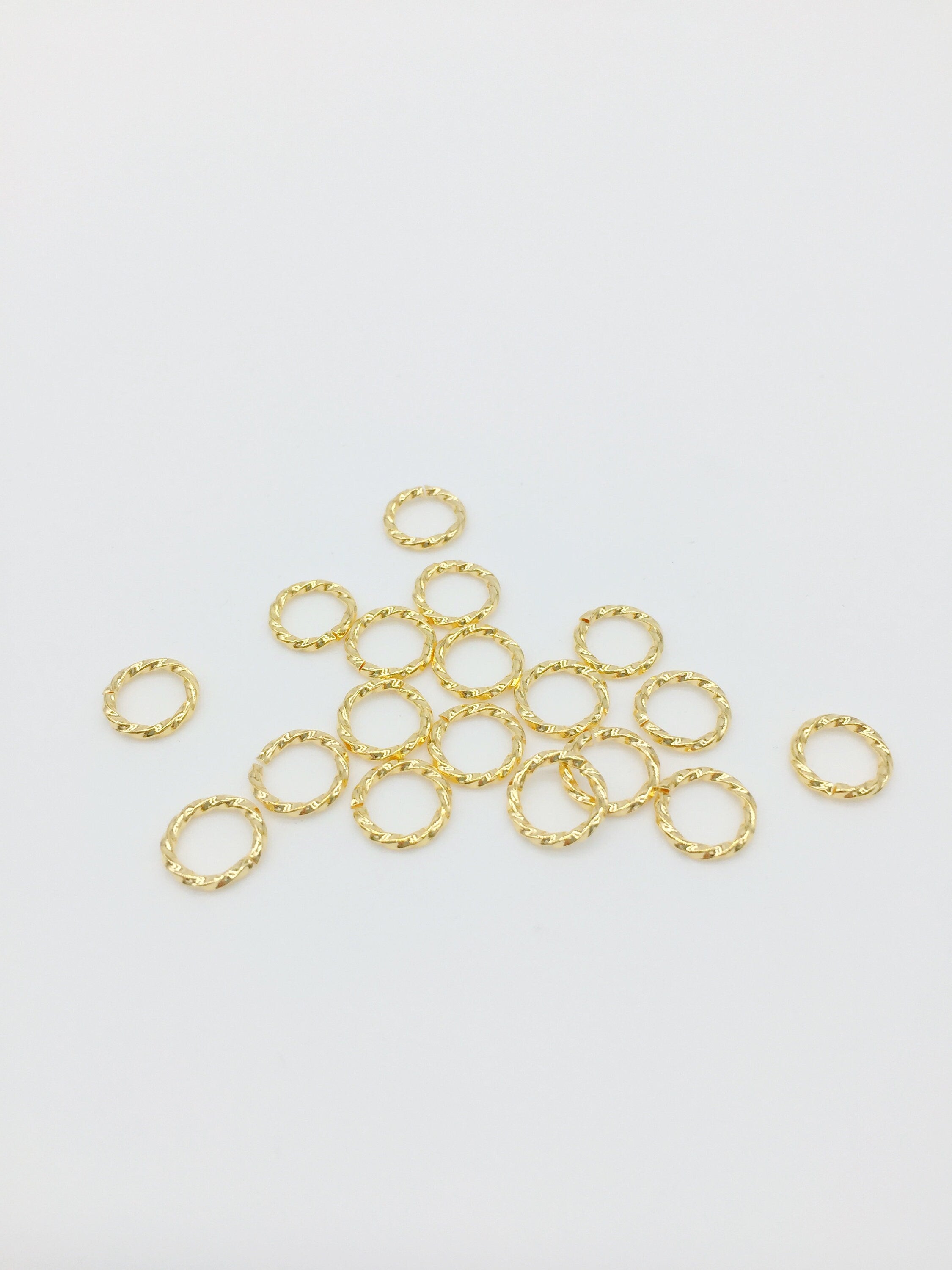 30 x 18K Gold Plated Twisted Hoop Links, Real Gold Plated, 8x1mm (2131)