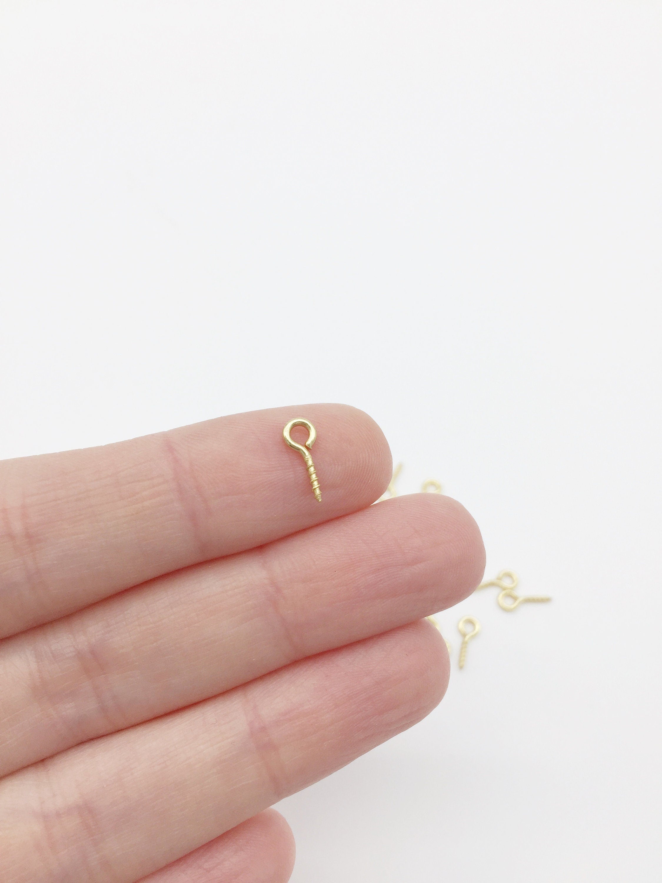 50 x Gold Plated Stainless Steel Screw Bails, 10x4mm (0261)