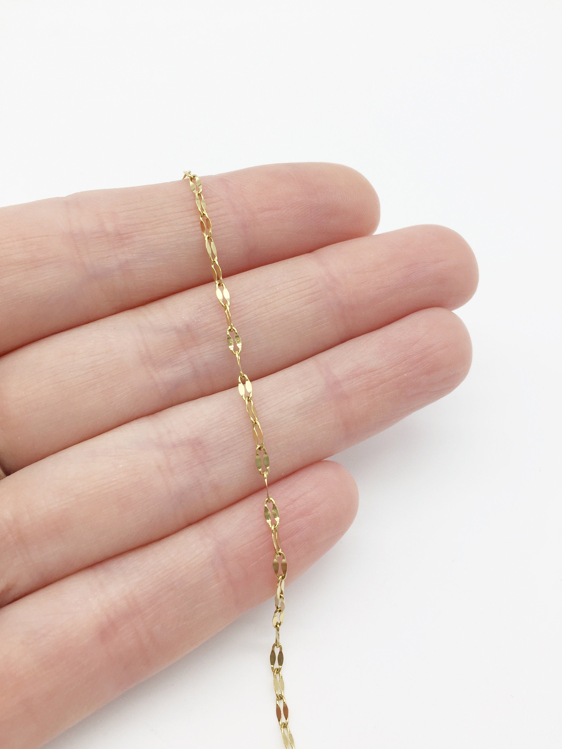 1 x Stainless Steel Fine Lip Chain Blanks, 40cm/15.7 inches, Gold or Silver Colour