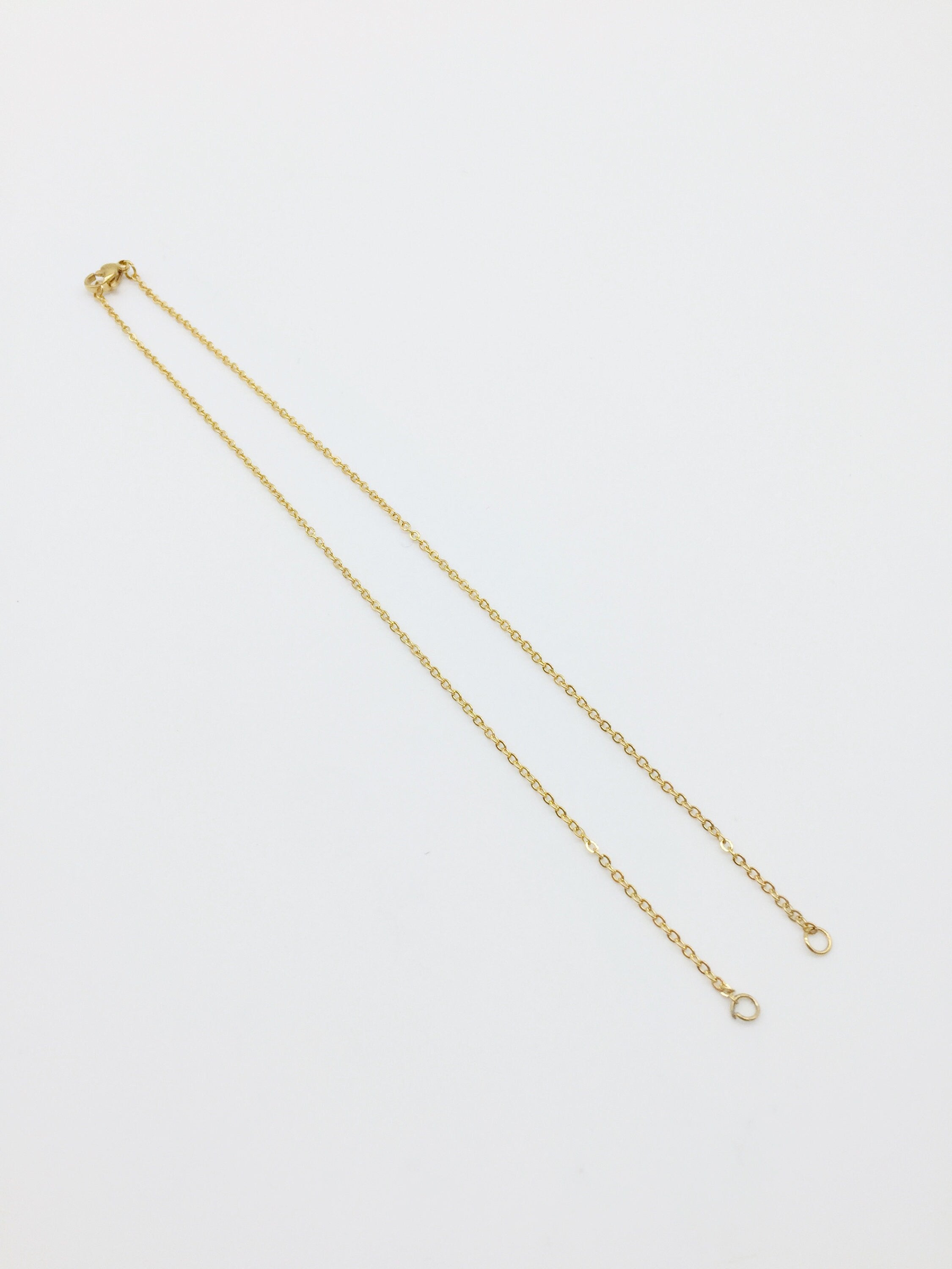 1 x Stainless Steel Cable Chain Necklace with Lobster Clasp, 14.6 inches Gold or Silver Colour