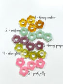 2 x Resin Flower Beads for Hoop Earrings, 20mm
