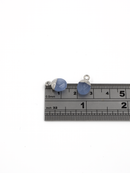 1 x Rhodium Plated Blue Aventurine Gemstone Charm, 14x8mm