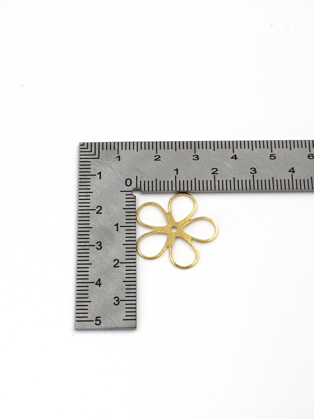 10 x Raw Brass Open Flower Links, 22mm Brass Flower Charms (C0120)