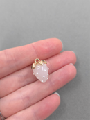 2 x Gold Plated Resin Strawberry Charms Embellished with Tiny Pearls, 19x13mm (2107)