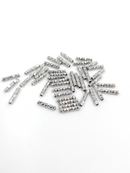 20 x Platinum Plated Brass Laser Cut Tube Spacer Beads, 10x2mm or 10x1.5mm