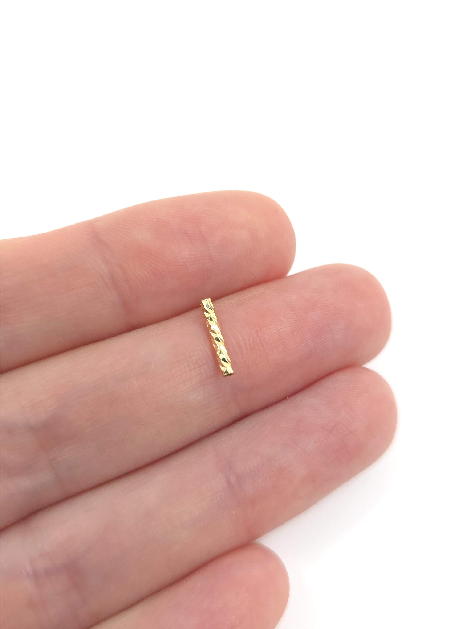 20 x 18K Gold Plated Brass Laser Cut Tube Spacer Beads, 10x2mm or 10x1.5mm